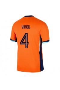 Fotbalové Dres Nizozemí Virgil van Dijk #4 Domácí Oblečení ME 2024 Krátký Rukáv